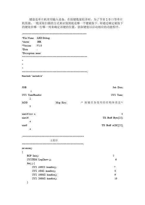 经典的矩阵键盘扫描程序8