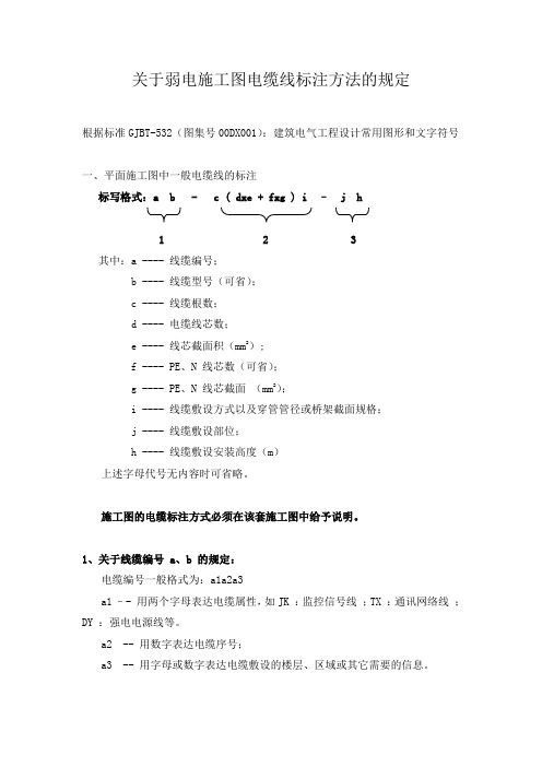 弱电电缆线标注方法