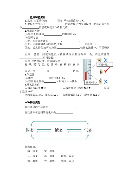 初二物理第三章知识点