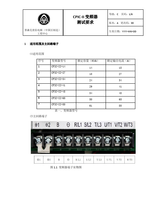 CPIC-II变频器测试要求