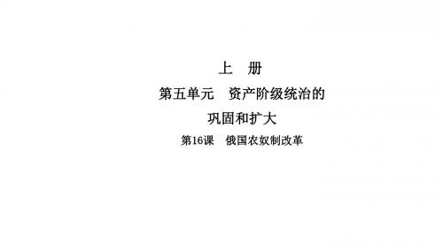 九年级历史上册第五单元资产阶级统治的巩固和扩大第16课俄国农奴制改革导学课件中华书局版