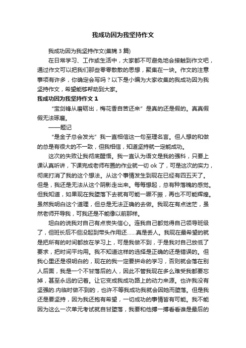 我成功因为我坚持作文（集锦3篇）