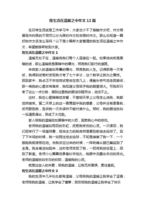 我生活在温暖之中作文12篇