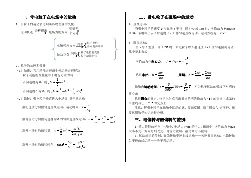 带电粒子在电场中的运动