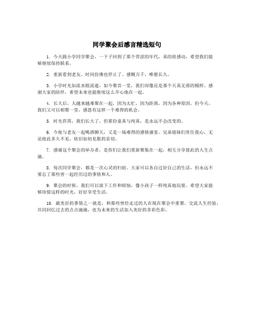 同学聚会后感言精选短句