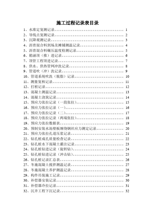 施工过程记录表