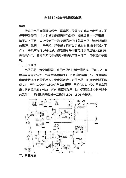 自制12伏电子捕鼠器电路