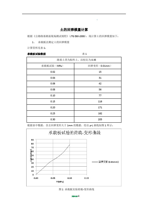 土的回弹模量计算(道路工程)