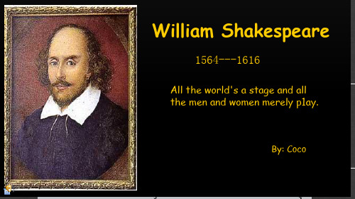 关于莎士比亚简介 英文版 William Shakespeare