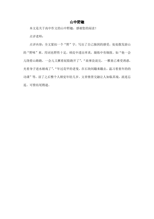 山中野趣_高中作文