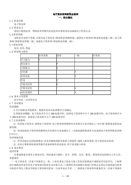 电子商务师国家职业标准[详]