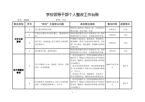 XXXX个人整改工作台账