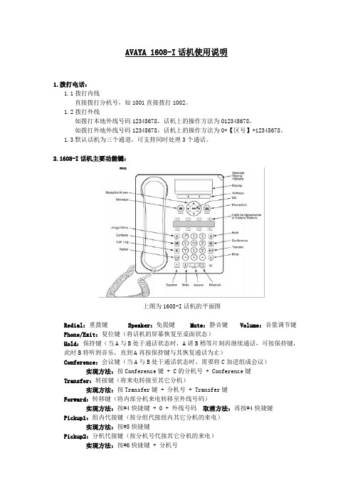 1608-I话机使用说明