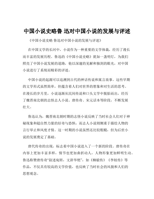 中国小说史略鲁 迅对中国小说的发展与评述