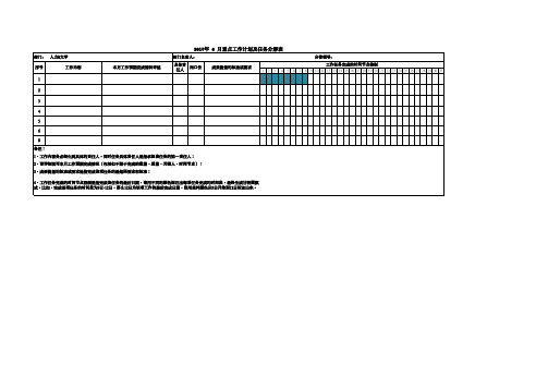 月度工作计划分解表--模板
