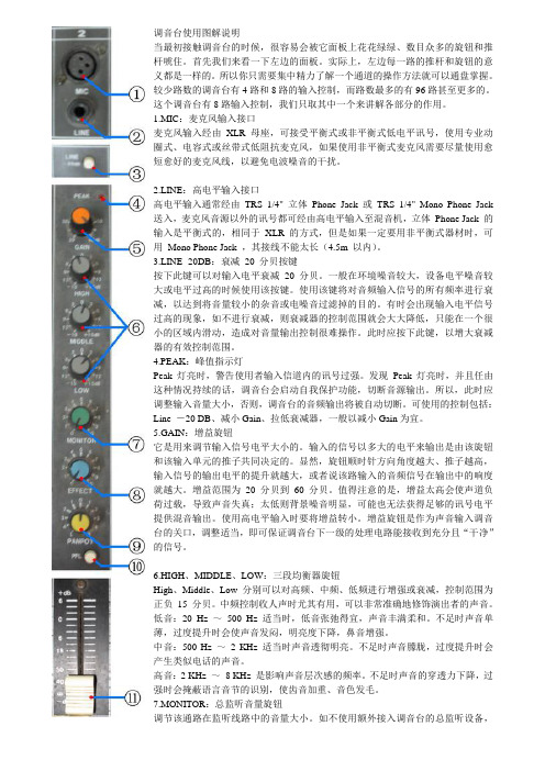 调音台使用图解说明