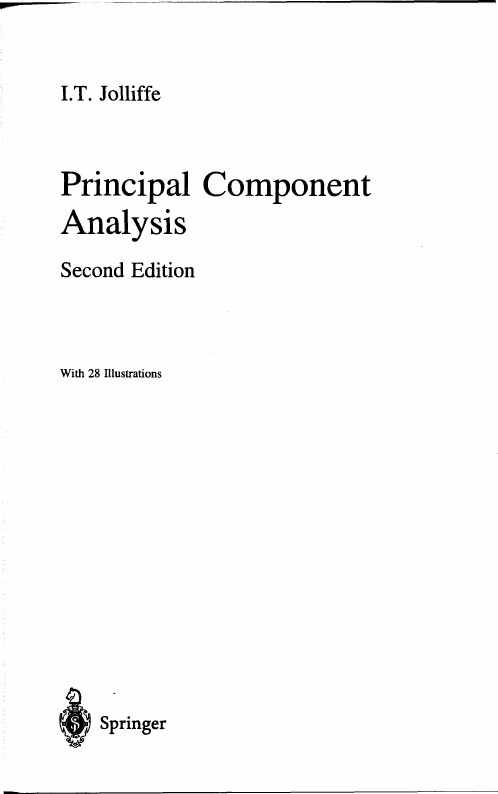 Principal Component Analysis[I.T. Jolliffe]