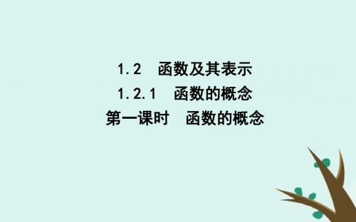 度高中数学第一章集合与函数的概念1.2函数及其表示1.2.1第一课时函数的概念课件新人教A版必修1