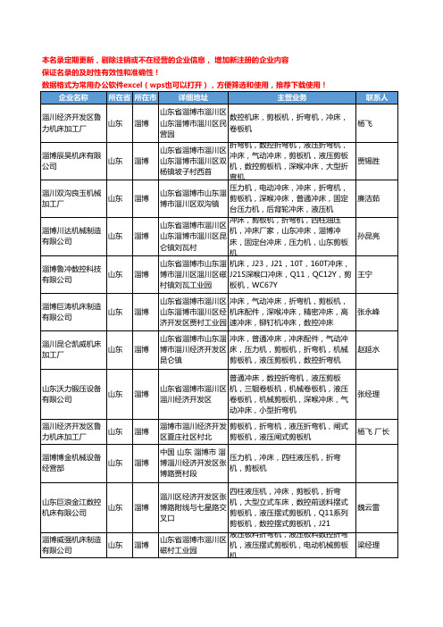 2020新版山东省淄博数控折弯机工商企业公司名录名单黄页大全18家