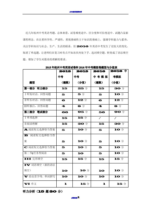 2016年中考模拟试卷英语卷29