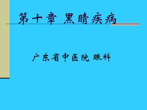 黑睛疾病角膜病变