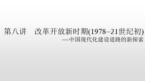 高中历史二轮复习  2.8改革开放新时期(1978—21世纪初)