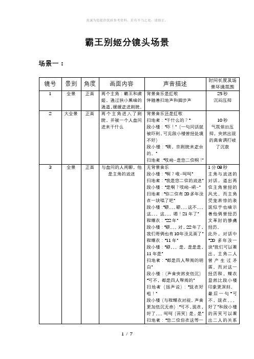 霸王别姬分镜头场景分析