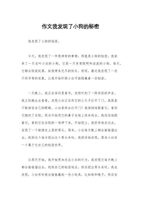 作文我发现了小狗的秘密