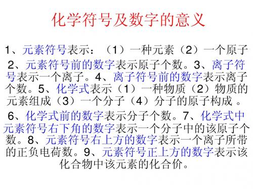 化学符号及数字的