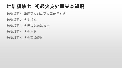 培训模块七  初起火灾处置基本知识