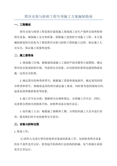 塔吊安装与拆卸工程专项施工方案编制指南