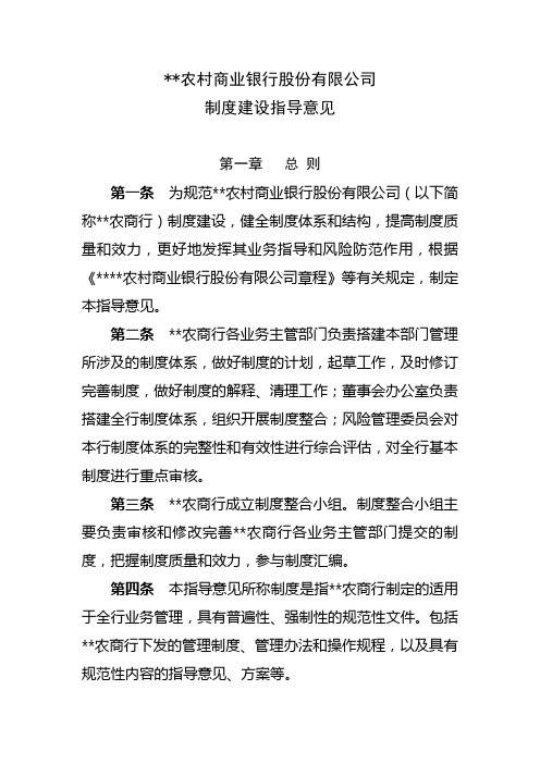 制度建设指导意见