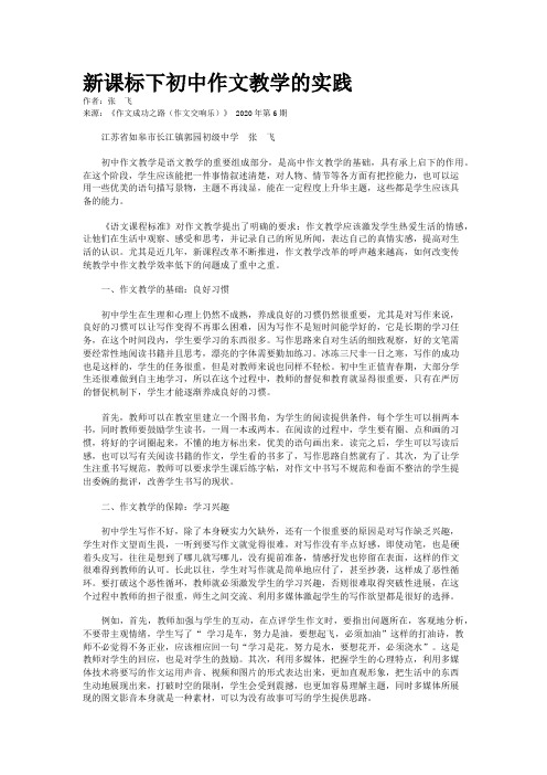 新课标下初中作文教学的实践