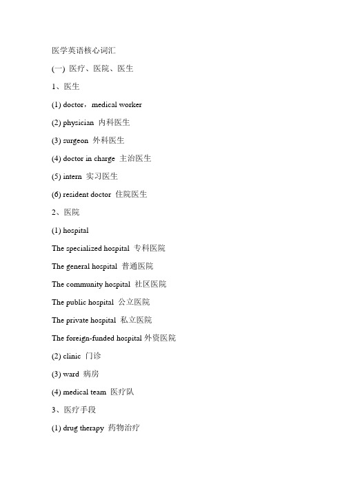 医学英语核心词汇