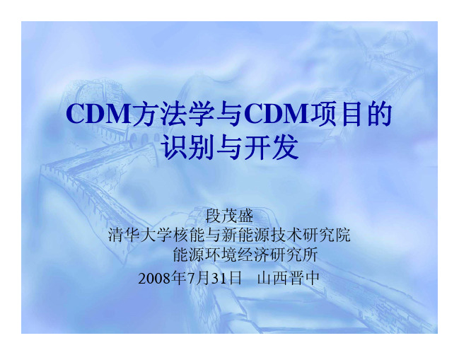 CDM方法学与CDM项目的