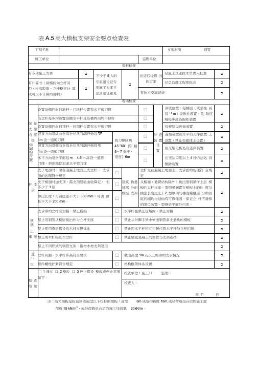 (完整)高大模板验收表