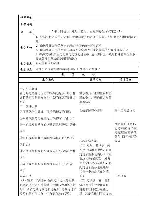 平行四边形、矩形、菱形、正方形的性质和判定(8)