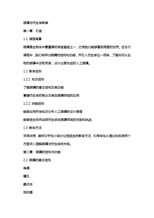 眼睛与仿生学教案