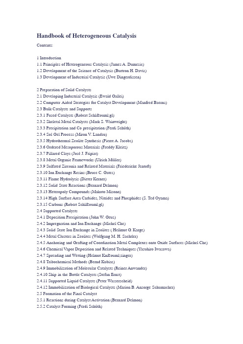 Handbook of Heterogeneous Catalysis