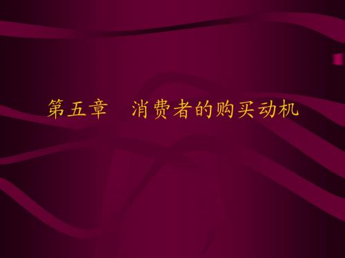 第5章 消费者的购买动机-学生版