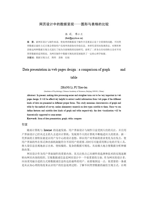 网页数据图形表格设计