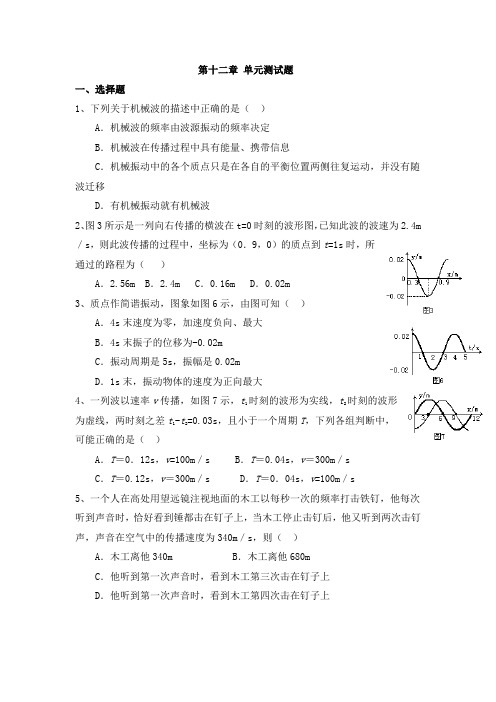 高中物理第十二章-单元测试题