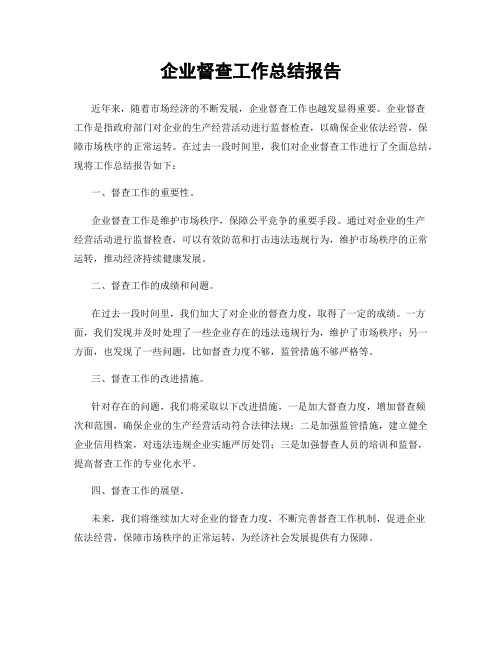 企业督查工作总结报告