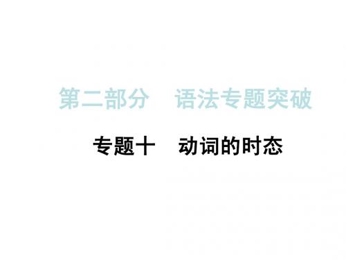 人教版中考语法专题突破课件专题10动词的时态