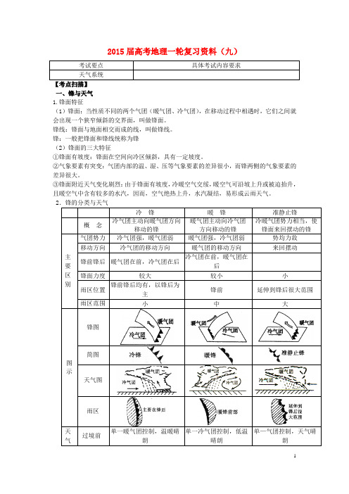 江苏省如皋中学高考地理一轮复习资料(九)