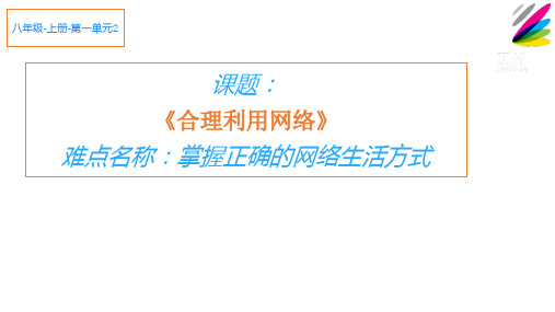 人教版八年级道德与法治上册2.2合理利用网络课件