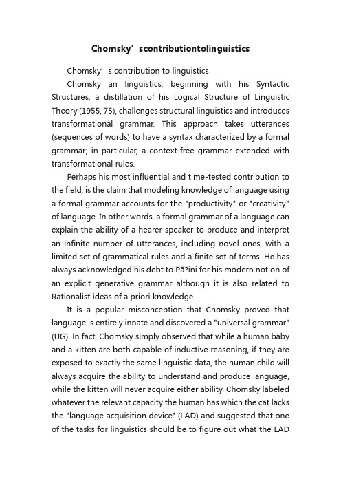 Chomsky’scontributiontolinguistics