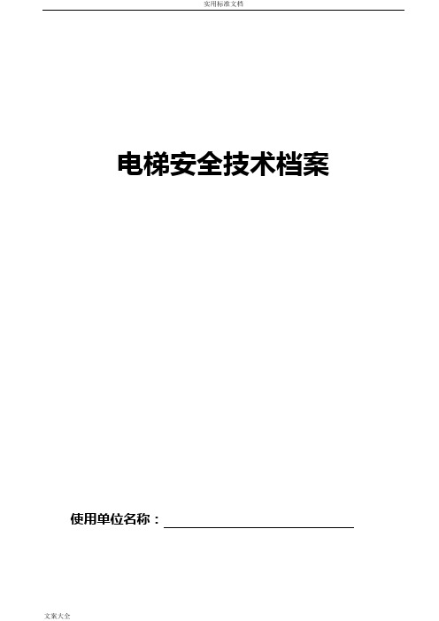 电梯安全系统技术档案