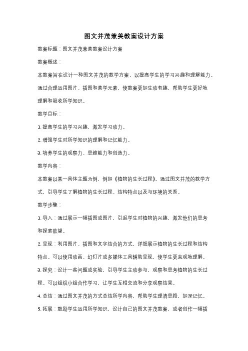 图文并茂兼美教案设计方案