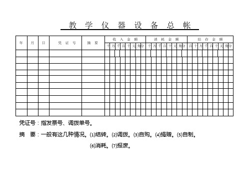 教学仪器设备帐册